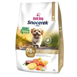 Сухой корм для собак GOLD DOG Snocerek Grain Free Говядина и Лосось с картофелем — 4 кг