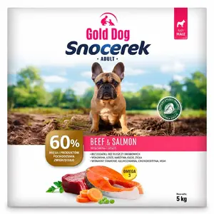 Сухой корм для собак GOLD DOG Snocerek говядина и лосось — взрослым мини-породам, 5 кг, 23% белка, 14% жира