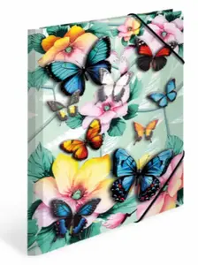 Flap folder Herma 20193 — A3 cardboard folder with 3 inner flaps, multicolour