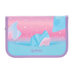 Pencil Case HERLITZ Ocean Lights — 31-piece polyester set, blue/pink, 2 flaps