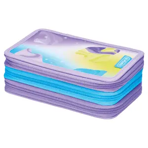 Пенал HERLITZ TriCase Little Monster, 31 предмет, полиэстер/PVC, 3 отделения на молнии, синий/сиреневый/жёлтый