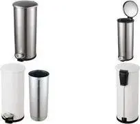 Trash bin Helit the zinc H2406600 — 20 L stainless steel round pedal bin with Soft-Close