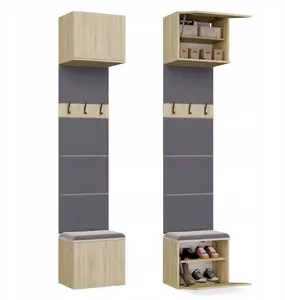 Настенный вешалка GoodHome HAGA 1W, отделка дуб Сонома, однорядная с крючками