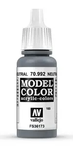 Akrila krāsa VALLEJO 70.992 Neutral Grey 17 ml pudelē