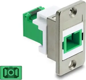 DELOCK Panel Mount SC Simplex Fiber Adapter silver/green/white (MPN 91104)