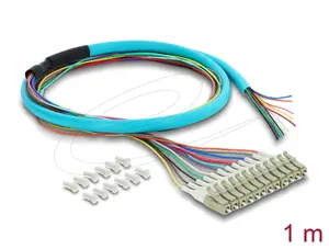 Fiber Optic Cable DELOCK 12x LC-UPC Simplex to 12x open cable end, 1m