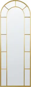 Wall mirror Beliani CROSSES metal frame gold 60 x 170 cm