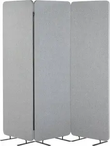 Akustiska 3‑paneļu telpas siena Beliani STANDI, gaiši pelēka, 184 x 184 cm