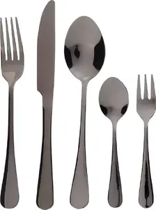 Galda piederumu komplekts Beliani FUSILLI 30 daļas, melns, nerūsējošā tērauda