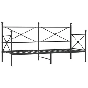 Дневная кровать-рамка VidaXL модель 4104666 сталь черная для матраса 80x200 см