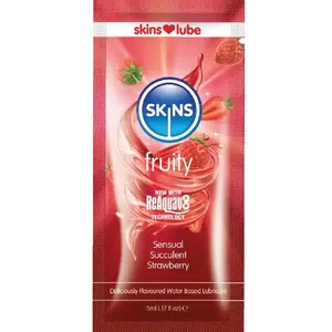 Water-based flavored lubricant SKINS Fruity Strawberry single-dose 5 ml