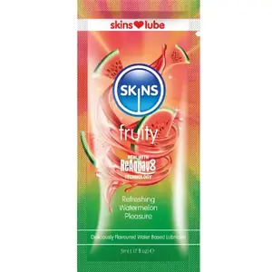 Водная ароматизированная интимная смазка SKINS Fruity Watermelon одноразовая 5 мл