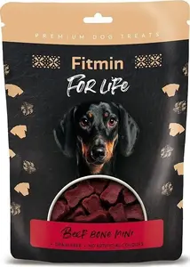 FITMIN suņu našķis mini liellopa gaļas kubiņi 70 g — mīksti mazākie gardumi apmācībai