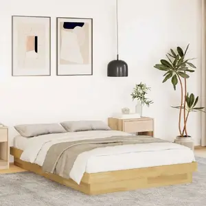 Каркас кровати VidaXL модель 3315734 для матраса 120x200 см, массив дуба, без матраса