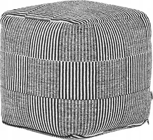 Bean Pouf Ottoman Beliani PANDRAN — Cotton Cover, 40 x 40 x 40 cm, Black/White
