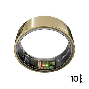 Smart ring Amazfit Ultrahuman AIR Bionic Gold, size 10 — sleep & activity tracker