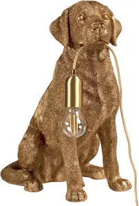 Table lamp Beliani MARLEY — decorative dog-shaped design, gold finish