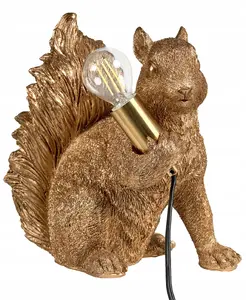 Table lamp Beliani PINOLI model 'Wiewiórka' gold finish, decorative lighting, indoor use