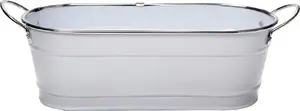 Flower box by twm, model twm_1005986 — stainless steel silver/white, 32.5 x 10.5 x 11 cm