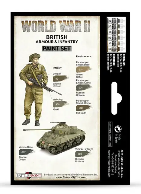 VALLEJO WWII British Armour Infantry krāsu komplekts Photo 2