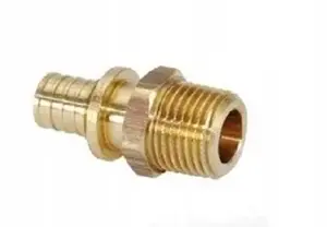 REHAU RAUTITAN RX transition fitting with external thread 25 mm to R 3/4, lead‑free, brown