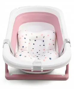 Baby Bath Tub with Thermometer Bounn HN180720_R_TER, pink — infant bathtub with built-in thermometer