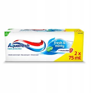 Toothpaste AQUAFRESH Fresh & Minty 2 x 75 ml – fluoride toothpaste twin pack