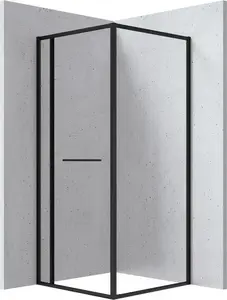 Kvadrātveida dušas kabīne deante KQB N099P 90x90 cm, bīdāmas durvis, stikla paneļi