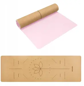 Cork Fitness and Yoga Mat SPOKEY SAVASANA — natural cork surface for exercises and yoga