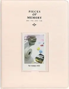 Fotoalbums LoveInstant priekš INSTAX MINI 128 kabatas, saderīgs ar Mini 7/8/9/11, krēmkrāsains