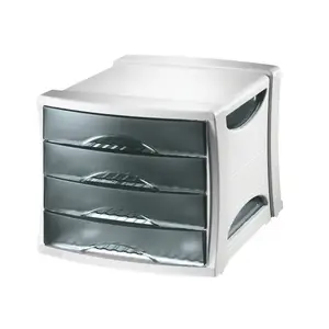 Storage container ESSELTE EUROPOST VIVIDA with 4 drawers, smoky (model 28453)