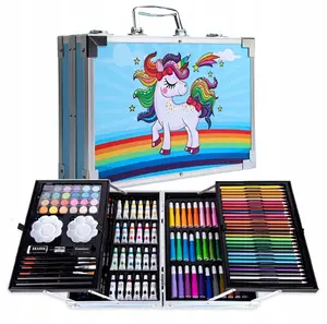 Art set in blue case Bounn HN179759_B – 145-piece children's unicorn art kit