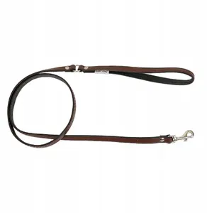 Leather Dog Leash barry king BK-18056, brown/black, size M-L, 20 mm x 120 cm