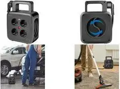 Kabeļu spole ar barošanas izvadu LOGILINK LPS504, 4 kontaktligzdas + 2×USB, 5 m kabelis, melna