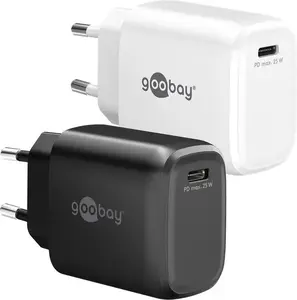 WENTRONIC Goobay 25 Вт USB-C PD GaN быстрое зарядное устройство, белое, модель 79623