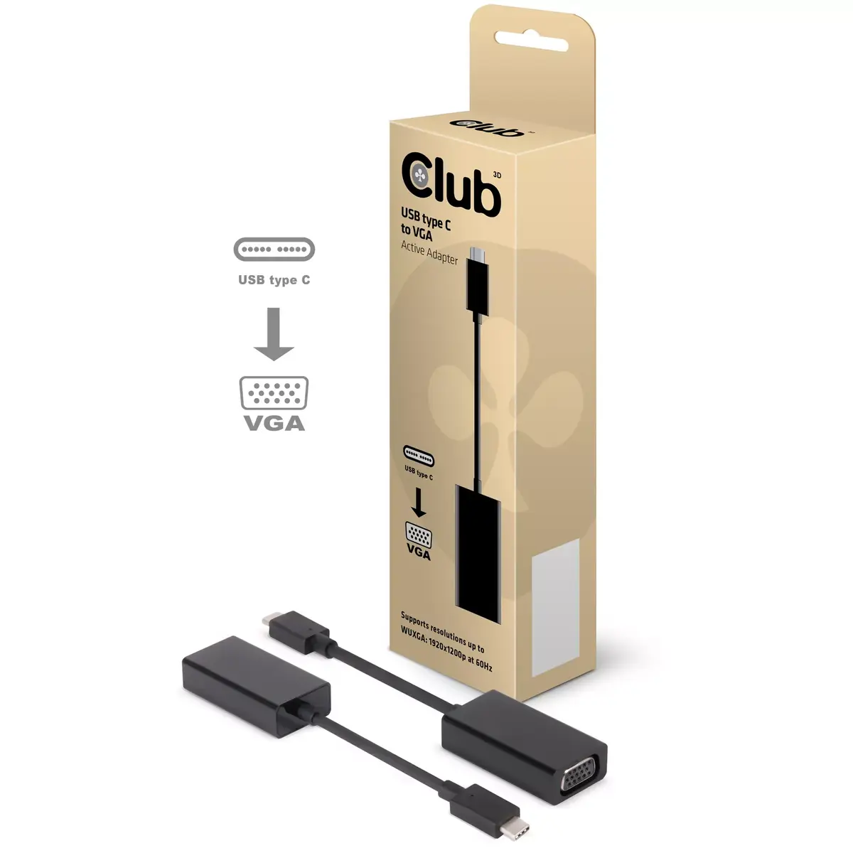 Адаптер USB 3.1 Type C на VGA CLUB3D CAC-1502 Photo 2