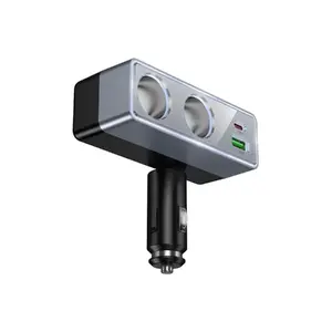 Автоадаптер HOCO Z65B с 1× USB-A, 1× USB-C (PD/QC3.0) и 2× розетками прикуривателя, макс 240W/24V