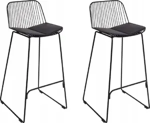 Bar stool set Beliani PENSACOLA — 2 black bar chairs, modern seating for kitchen and bar