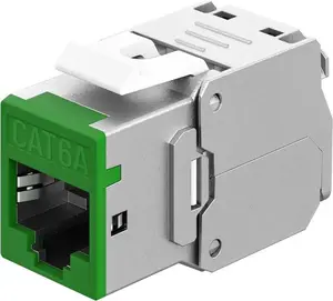 Keystone RJ45 Module WENTRONIC Goobay CAT6A STP Slim, green, model 77945