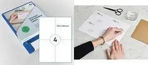 rillprint Universal self-adhesive labels R88924 210 x 297 mm white for Inkjet, Laser and Colour Laser printers, 1 sheet