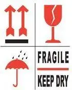 rillprint Hinweisetiketten FRAGILE / KEEP DRY permanent adhesive, white/red/black - 1 pc