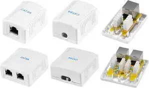 LOGILINK sienas savienojuma rozeete Cat.6A ar virsmas kastīti, 1x RJ45, balta (līdzīga RAL 9003), Cat.6A Class EA Channel Link