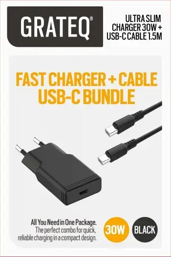GRATEQ RAKKA 30W Charger with 1.5m Cable Photo 3