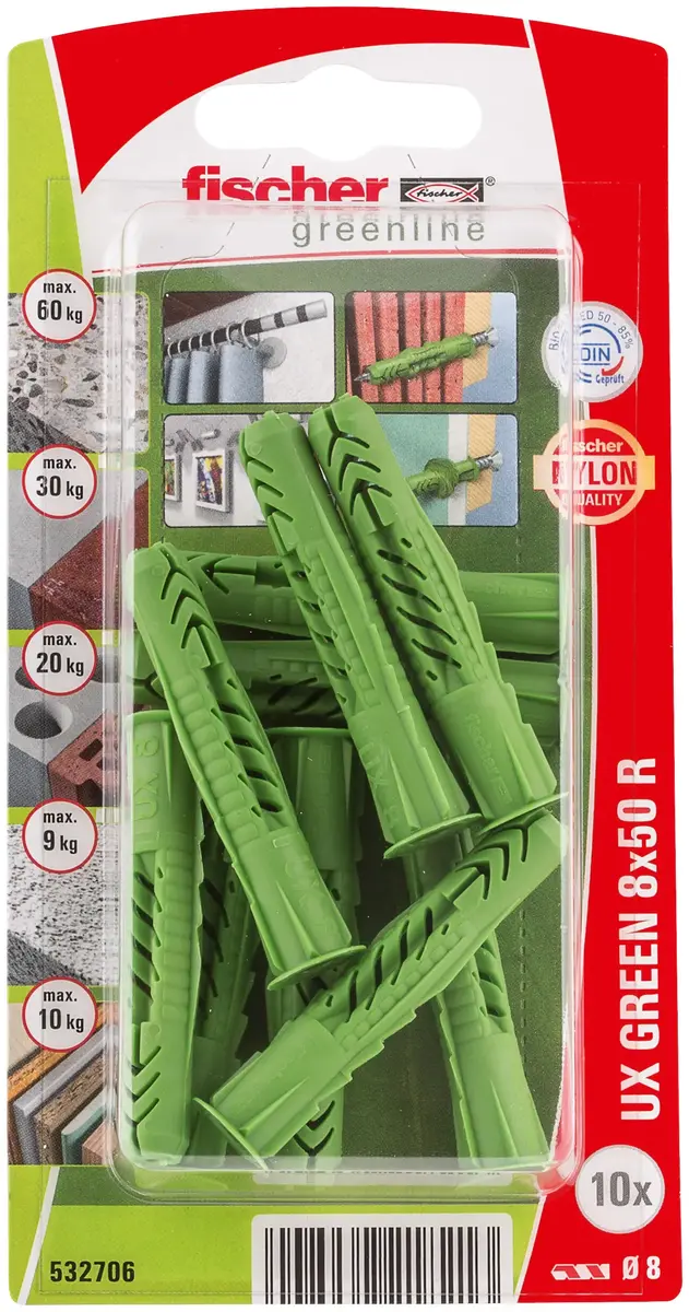 FISCHER dībeļa skrūve 532706 UX Green 8x50 mm Photo 2
