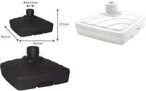 Umbrella Base EDA 565 mm, plastic square stand, fillable with water or sand, grey, UV-resistant