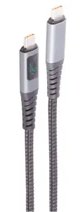 USB C to USB C cable ShiverPeaks BS14-59035, USB 2.0, 1.5 m, gold-plated contacts, magnetic shielding, black/grey