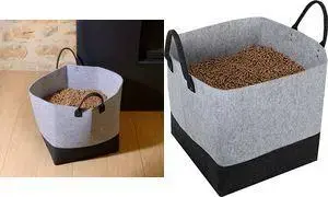 EDA Pelletu maisiņš no filca 60 l / ietilpība 40 kg, pelēks/melns — uzglabāšanai, 1 gab.