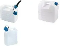 Water Canister EDA 10 L with Pour Spout, White Plastic, Drinking Water Safe