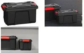 Storage Box EDA XPERT PRO 40 L, polypropylene, black/red, stackable and nestable with lid