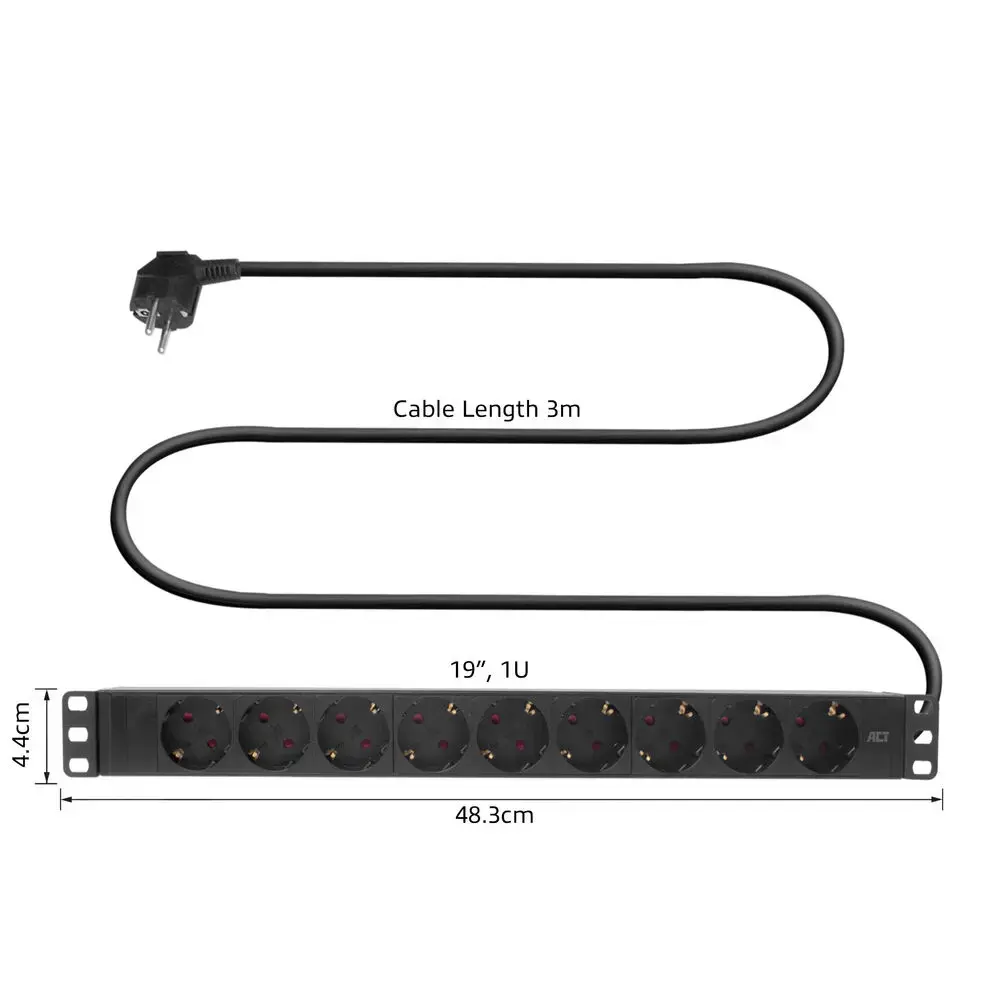 ACT PDU 19" CEE7/7 с 9 розетками Type F Photo 6